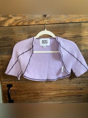 BDG Lavender Waffle Knit Cropped Cardigan